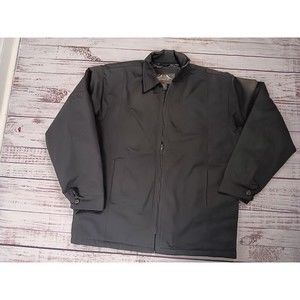 USA BD Biker Design Moto Jacket Men's Large Black Full-Zip Collared Pockets